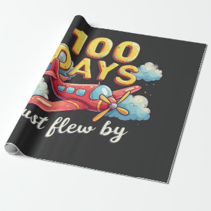 100 Tage sind einfach mit dem Flugzeug vorbeigeflo Geschenkpapier