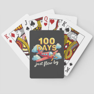 100 Tage sind einfach mit dem Flugzeug vorbeigeflo Spielkarten
