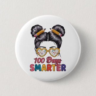 100 Tage Smarter Girls Messy Bun Hair 100. Tag Button