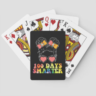100 Tage Smarter Girls Messy Bun School Gefärbte K Spielkarten