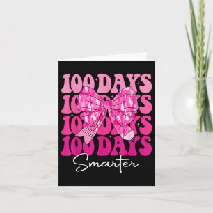 100 Tage Smarter Girls Pink Coquette Bow 100. Tag Karte