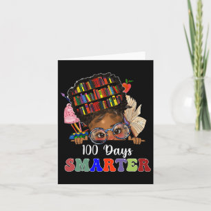 100 Tage Smarter Messy Bun Melanin Girls 100. Tag Karte