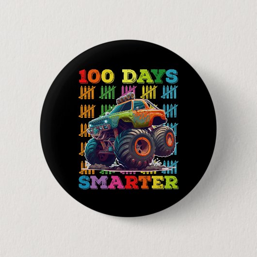 100 Tage Smarter Monster Truck 100. Tagesschule Button (Vorderseite)