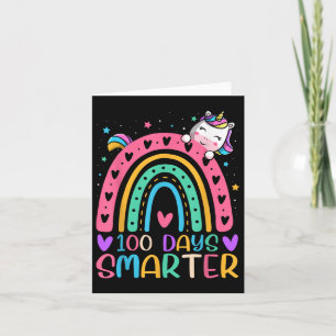 100 Tage Smarter Rainbow Unicorn Girls 100. Tag O Karte