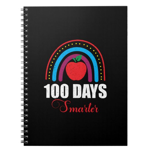 100 Tage Smarter Regenbogen Funny 100. Schultag Notizblock (Vorderseite)