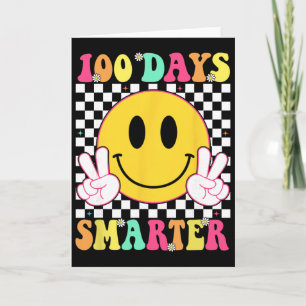 100 Tage smarter Retro-Lächeln Lehrer Kinder 100 T Karte