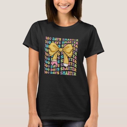 100 Tage smarter stylish Bow T-Shirt (Vorderseite)