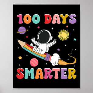 100 Tage Smartere Astronauten Weltraumjunge Kinder Poster