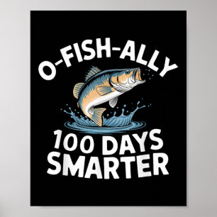 100 Tage Smartere Jungen Mädchen Kinder Fischen 10 Poster