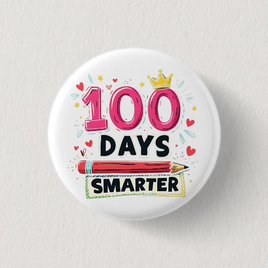 100 Tage Smartere Tage des Schullehrers Button (Vorderseite)