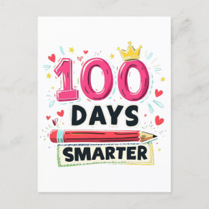 100 Tage Smartere Tage des Schullehrers Postkarte