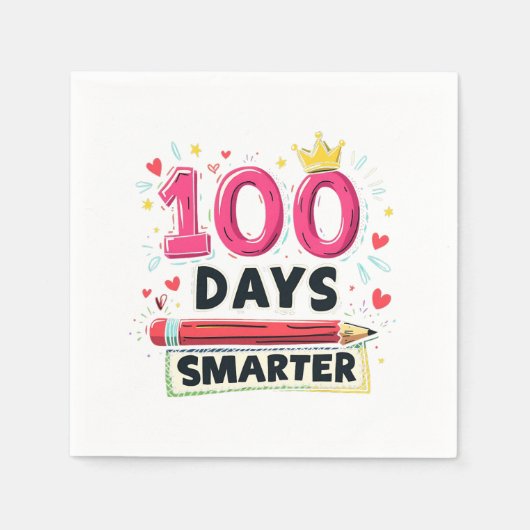100 Tage Smartere Tage des Schullehrers Serviette (Vorderseite)