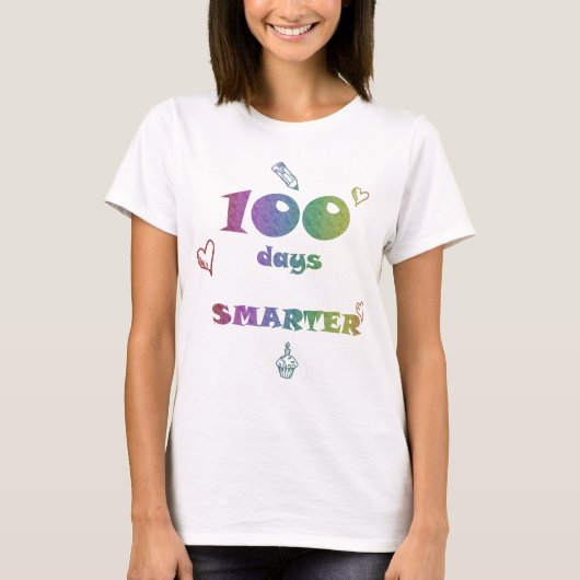100 Tage Smarterer T - Shirt - Feierlichkeiten T-S (Vorderseite)