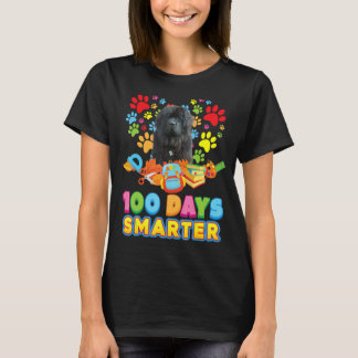 100 Tage Smarteres Neufundland Dog Paw Prints Hear T-Shirt