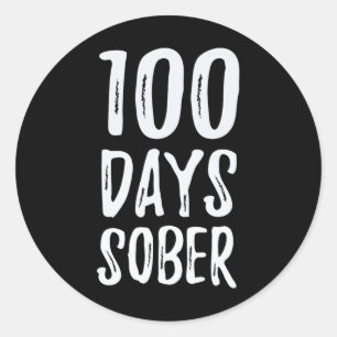100 Tage Sober Herzlichen Glückwunsch Sobriety Runder Aufkleber