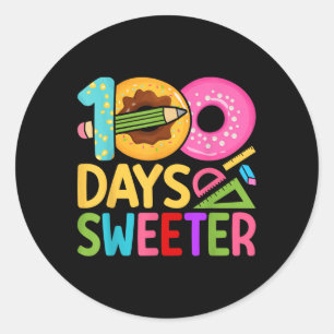 100 Tage Sweater Weather 100. Schultag Runder Aufkleber