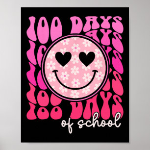 100 Tage Tag der Schule Rosa Gänseblümchen Lächeln Poster