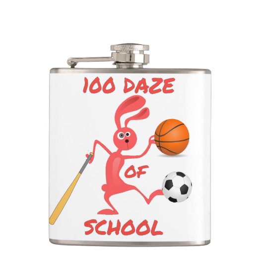 100-Tage-Tag der Schule Thunder_Cove Flachmann (Vorderseite)