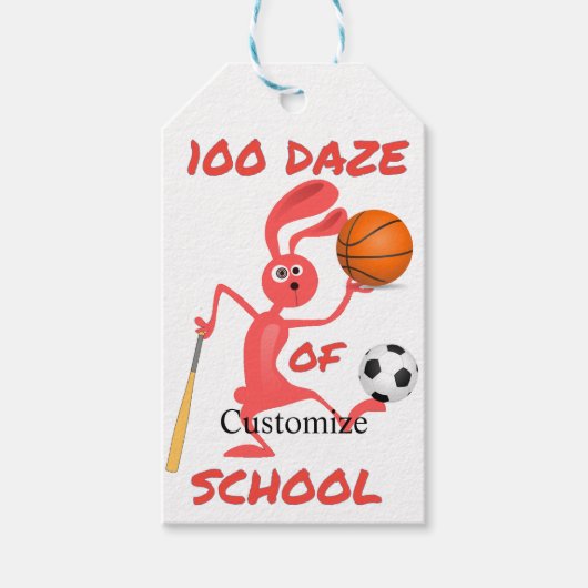 100-Tage-Tag der Schule Thunder_Cove Geschenkanhänger (Vorderseite)