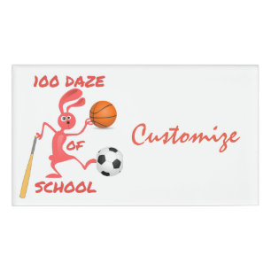 100-Tage-Tag der Schule Thunder_Cove Namenschild