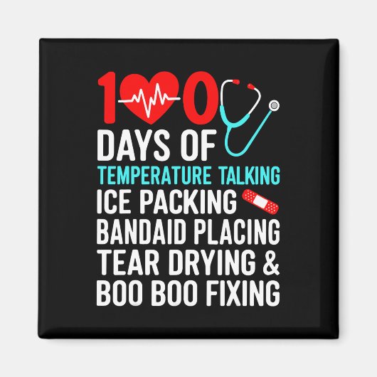 100 Tage Temperaturschulzeit 100 Tage Magnet (Vorne)