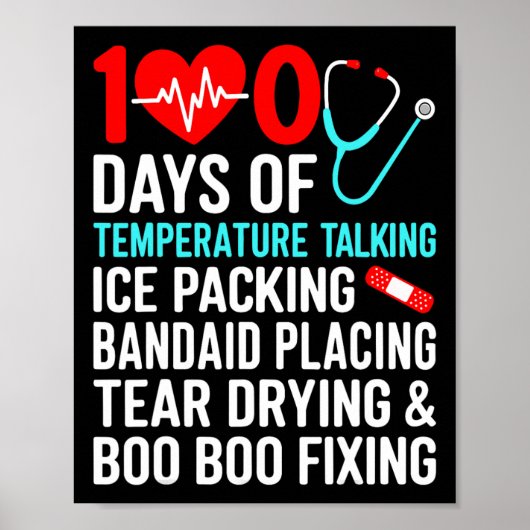 100 Tage Temperaturschulzeit 100 Tage Poster (Vorne)