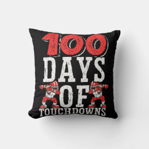 100 Tage Touchdowns Fußball 100 Tage Schule Kissen