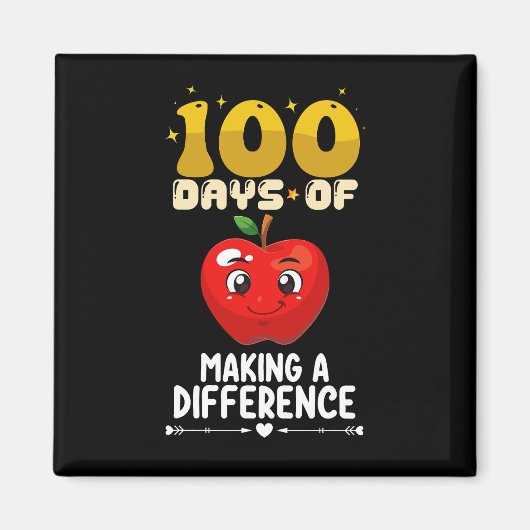 100 Tage, um einen Unterschied Apfel Magnet (Vorne)