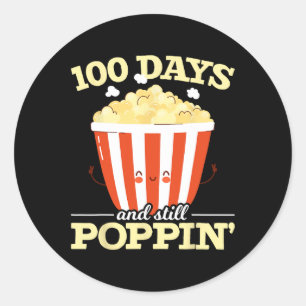 100 Tage und immer noch Poppin Popcorn Film 100 Ta Runder Aufkleber