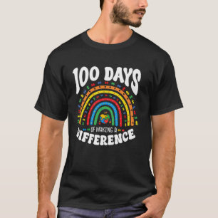 100 Tage Unterschied machen 100. Schultag T-Shirt
