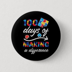 100 Tage Unterschied machen Autismus-Puzzle 100. T Button