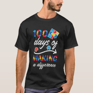 100 Tage Unterschied machen Autismus-Puzzle 100. T T-Shirt
