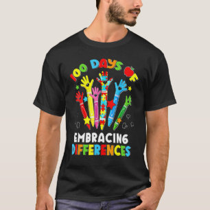 100 Tage Unterschiede bei Autismus akzeptieren 100 T-Shirt