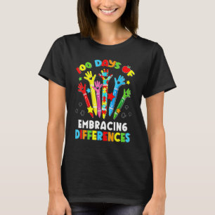 100 Tage Unterschiede bei Autismus annehmen 100 Ta T-Shirt