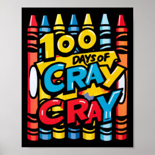 100 Tage verrückte Jungen Mädchen 100. Tag der Sch Poster