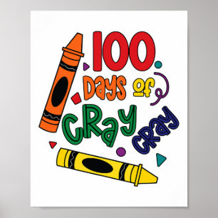 100 Tage verrückte lustige glückliche 100. Schulta Poster