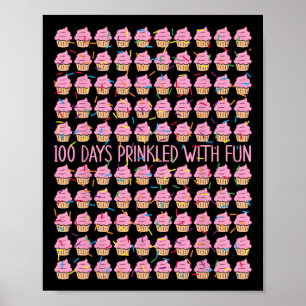 100 Tage verteilt mit Spaß Donuts 100 Tage Smarte Poster