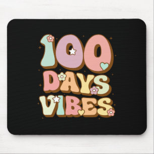 100 Tage Vibes 100. Tag der Schule Groovy Lehrer Mousepad