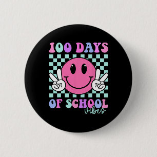 100 Tage Vibes Smile Teacher Boy Girl 100. Tag Button