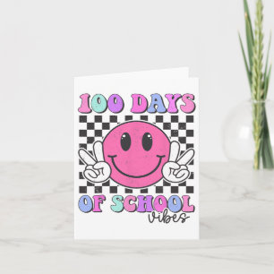 100 Tage Vibes Smile Teacher Boy Girl 100. Tag Karte