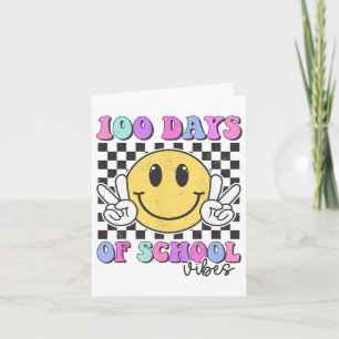 100 Tage Vibes Smile Teacher Boy Girl 100. Tag Karte