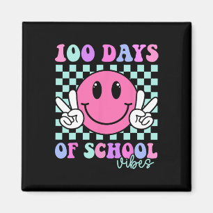 100 Tage Vibes Smile Teacher Boy Girl 100. Tag Magnet