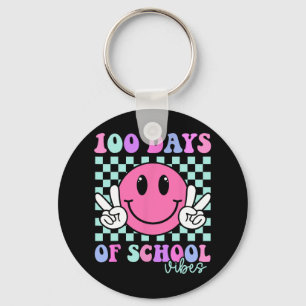 100 Tage Vibes Smile Teacher Boy Girl 100. Tag Schlüsselanhänger