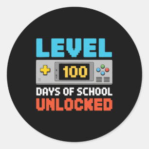 100 Tage Video-Gamer-Jungs in der Schule Kinder 10 Runder Aufkleber