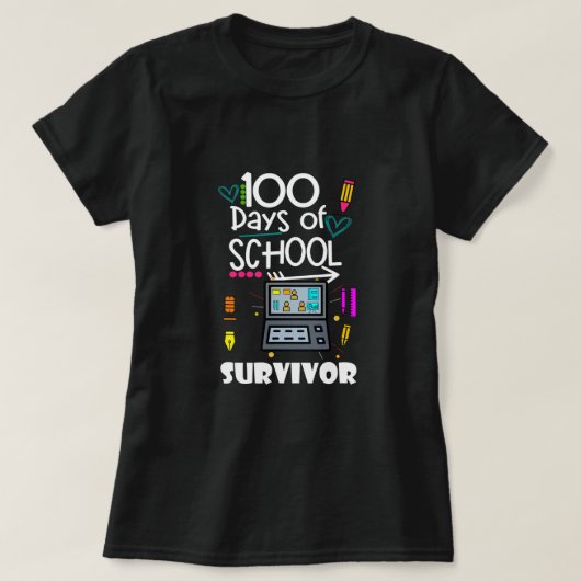 100 Tage virtueller Lehrer-T - Shirt (Design vorne)