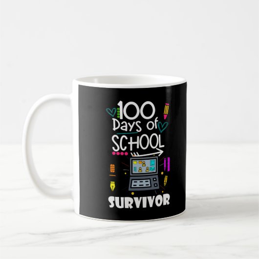 100 Tage virtueller Lehrer-T - Shirt Kaffeetasse (Links)
