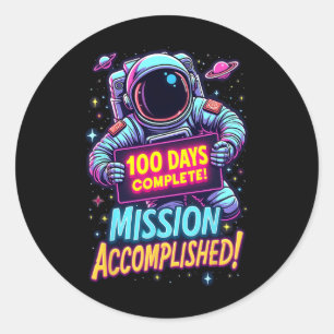 100 Tage Vollständige Mission Astronaut S Runder Aufkleber