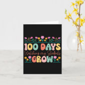 100 Tage wachsende Blume Lehrer 100. Tag Karte (Gelbe Blume)