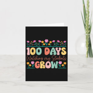 100 Tage wachsende Blume Lehrer 100. Tag Karte