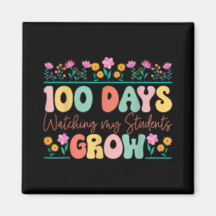 100 Tage wachsende Blume Lehrer 100. Tag Magnet